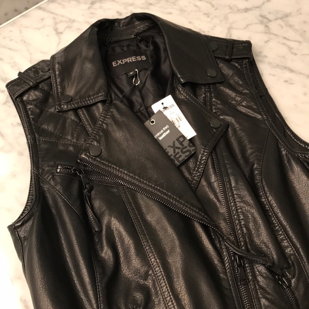 Express (Minus The) Leather Moto Vest